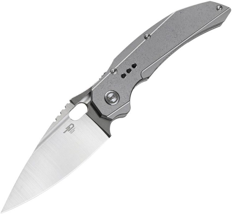 Taschenmesser Bestech Exploit S35VN Satin Drop Point Blade, Gray Titanium