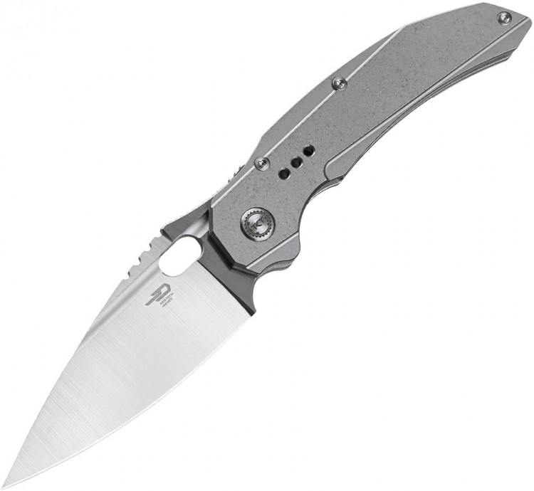 Складной нож Bestech Knives S35VN Satin Drop Point Blade, Gray Titanium 