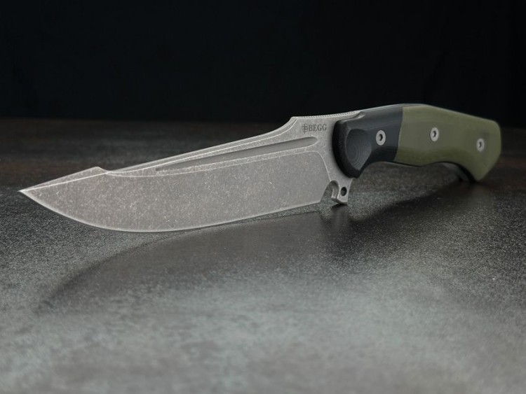 Begg Alligator Fixed Blade knife, Green