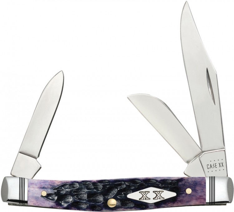 Cuchillo Case Cutlery Purple Bone Standard Jig Medium Stockman pocket knife 31622