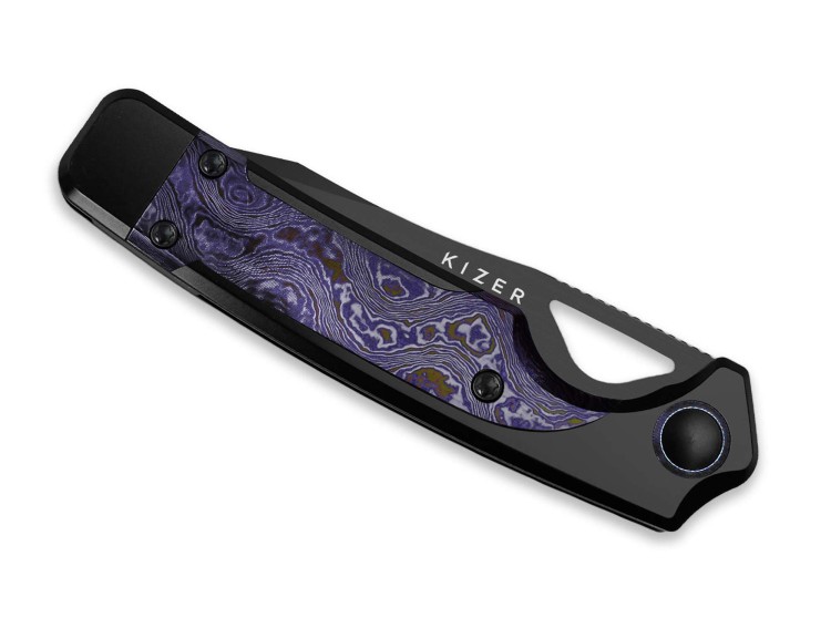 Cuchillo Cuchillo plegable | Navajas Kizer Ara | CruWear | Black Ti Timascus Cuchillo Cuchillo plegable | Navajas Kizer Ara | CruWear | Black Ti Timascus