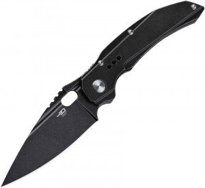 Bestech Knives Exploit S35VN Black Stonewashed Drop Point Blade and Titanium