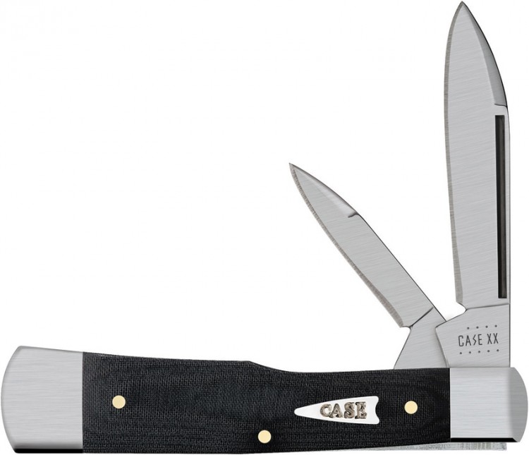 Cuchillo Case Cutlery Black Micarta Smooth Gunstock pocket knife 27735 