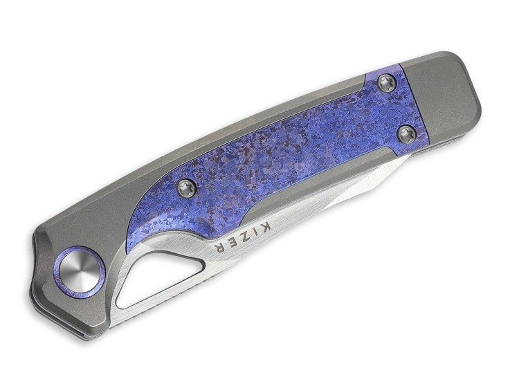 Складной нож Kizer Ara | S45VN | Grey Ti Purple Snowflake