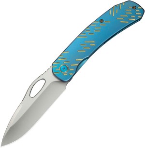 Складной нож WE Knife Inmate 20CV | Titanium Blue Golden Raindrops