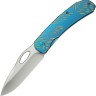 Складной нож WE Knife Inmate 20CV | Titanium Blue Golden Raindrops