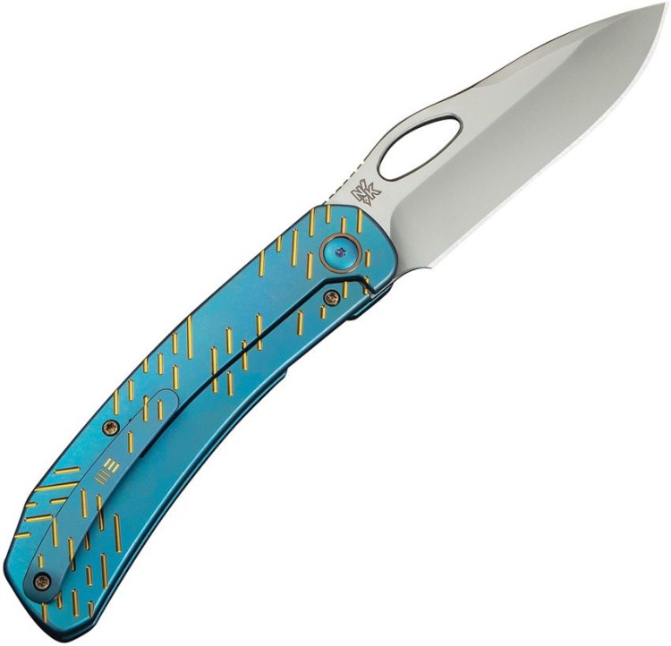 Taschenmesser WE Knife Inmate 20CV | Titanium Blue Golden Raindrops Taschenmesser WE Knife Inmate 20CV | Titanium Blue Golden Raindrops