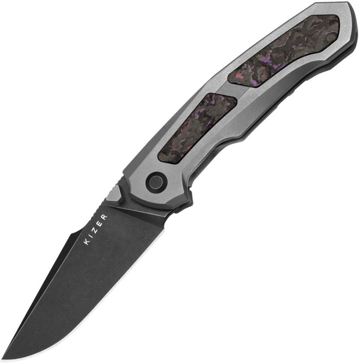 Cuchillo Cuchillo plegable | Navajas Kizer Cutlery Feweed | Titanium & Purple Haze Fat | CPM S35VN