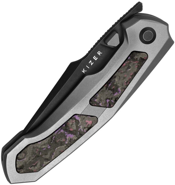 Cuchillo Cuchillo plegable | Navajas Kizer Cutlery Feweed | Titanium & Purple Haze Fat | CPM S35VN