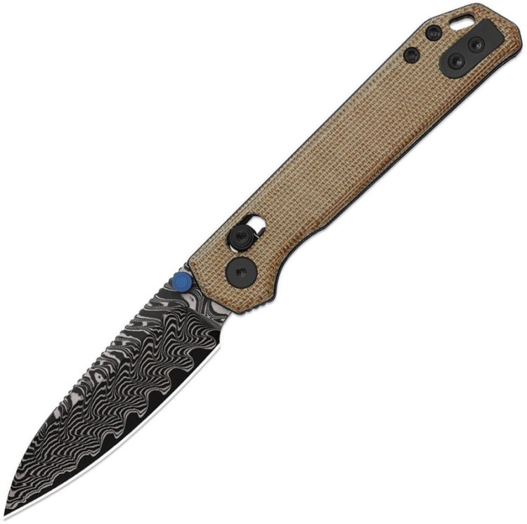 Kizer Begleiter 2.9 | Damascus | Brown Norplex UltreX Micarta