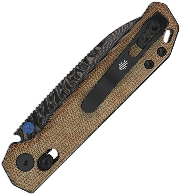 Kizer Begleiter 2.9 | Damascus | Brown Norplex UltreX Micarta