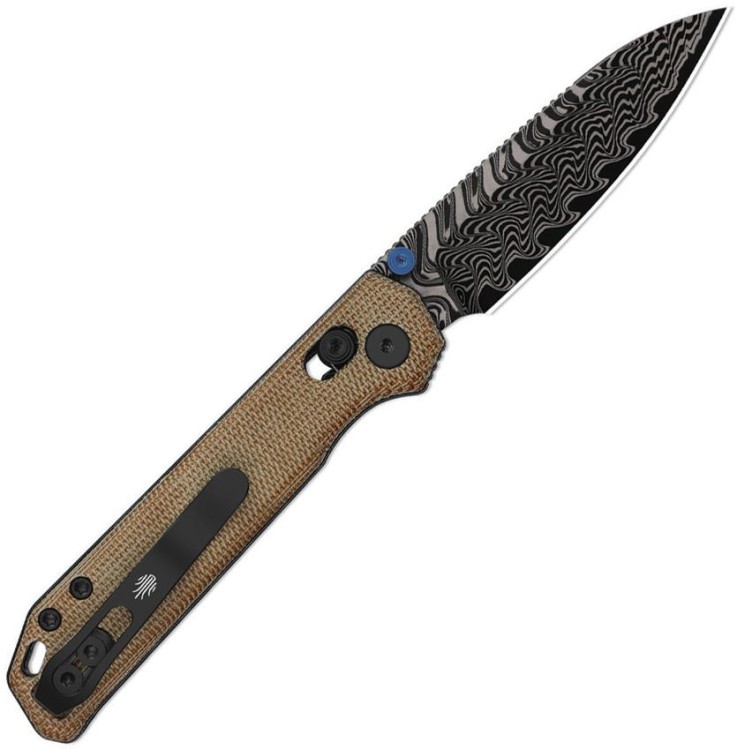 Kizer Begleiter 2.9 | Damascus | Brown Norplex UltreX Micarta