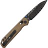Kizer Begleiter 2.9 | Damascus | Brown Norplex UltreX Micarta