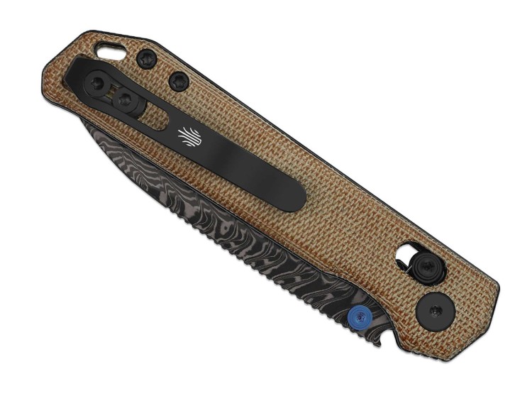 Kizer Begleiter 2.9 | Damascus | Brown Norplex UltreX Micarta