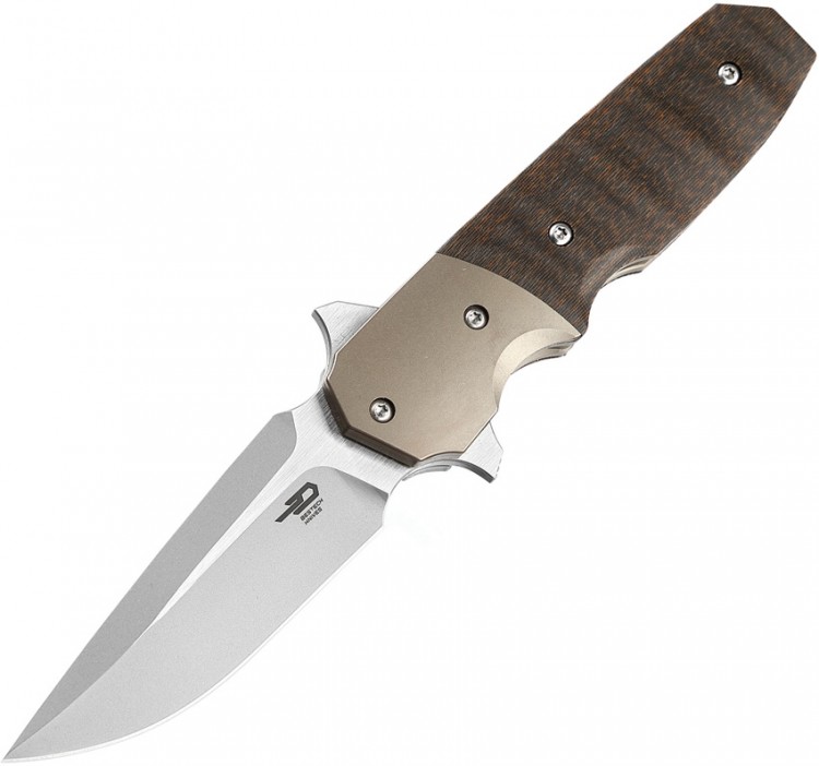 Складной нож Bestech Knives Jason Clark Freefall S35VN Orange/Black Carbon Fiber Handles with Bronze Titanium Bolsters