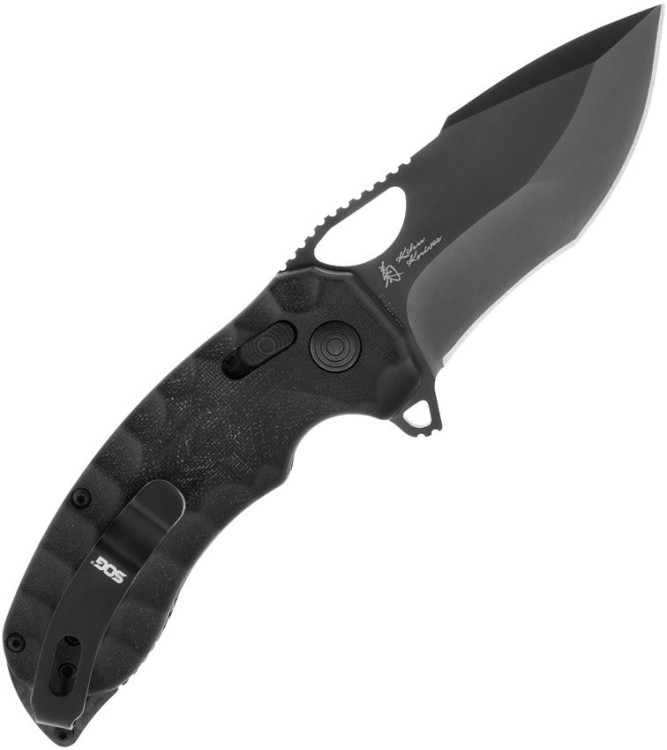 Складной нож SOG Kiku XR LTE folding knife | Blaze Blackout G10 Carbon