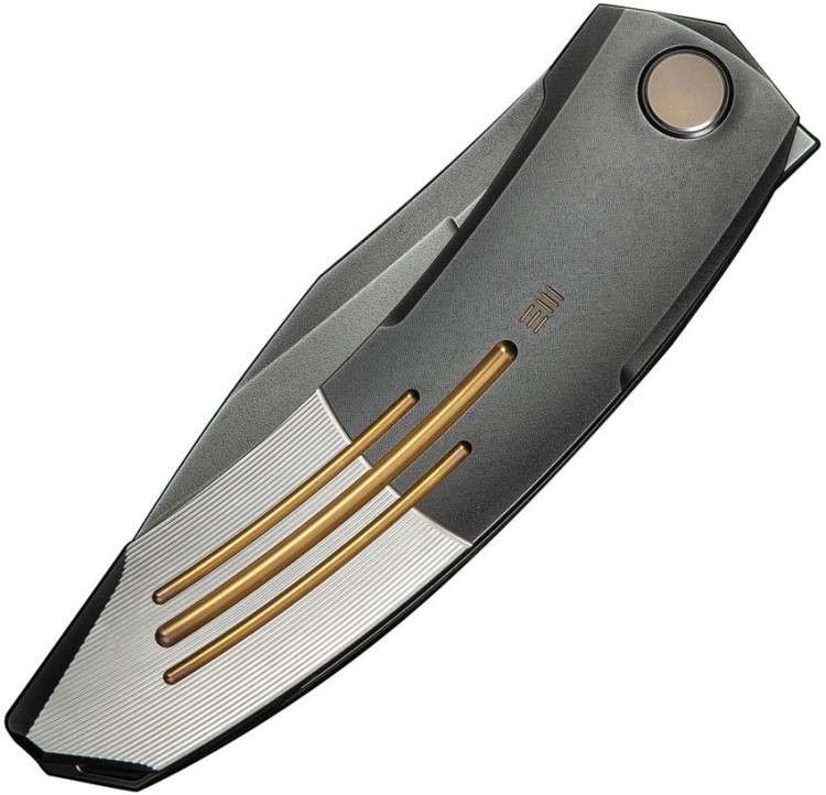 Cuchillo Cuchillo plegable | Navajas WE Knife Sine Wave M390 | Titanium Gray & Golden