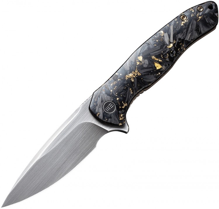 Складной нож We Knife Company 2009A Limited Edition Kitefin CPM-20CV Golden Shred Carbon Fiber and Bronze Titanium Handles