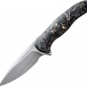 Складной нож We Knife Company 2009A Limited Edition Kitefin CPM-20CV Golden Shred Carbon Fiber and Bronze Titanium Handles