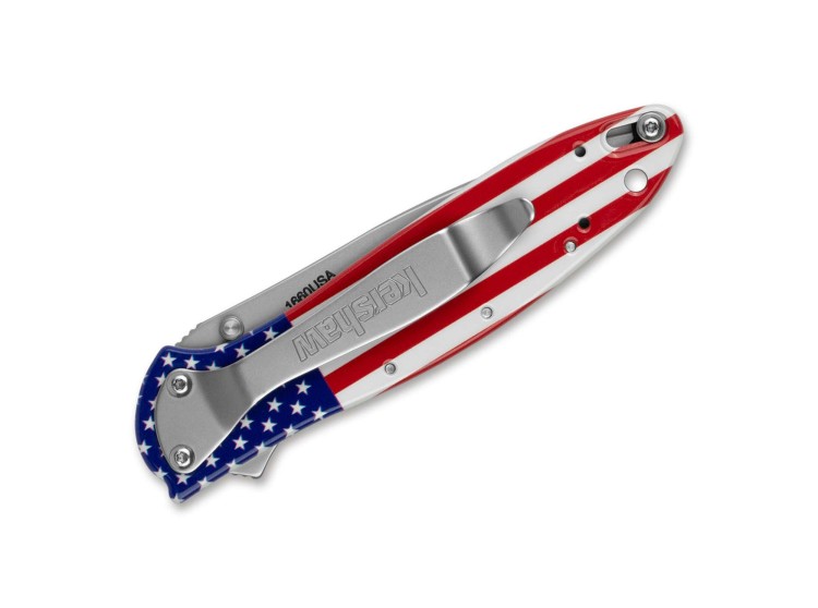 Cuchillo Cuchillo plegable | Navajas Kershaw Leek Aluminum | USA Flag